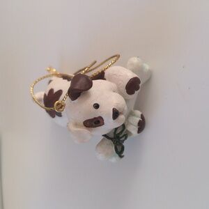 Vintage Russ Berrie Dog Ornament Wags to Whiskerks Handpainted Original Box